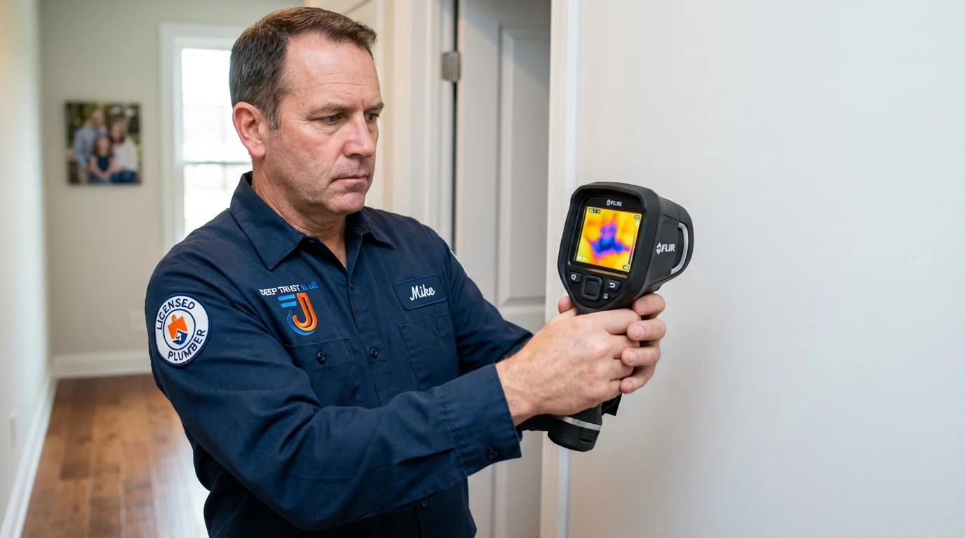 Thermal imaging leak detection by Johns Plumbing LLC in Newfane